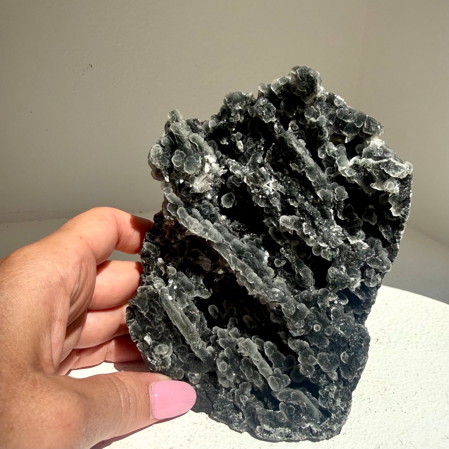 Black Stalactite Chalcedony Freestanding Cluster