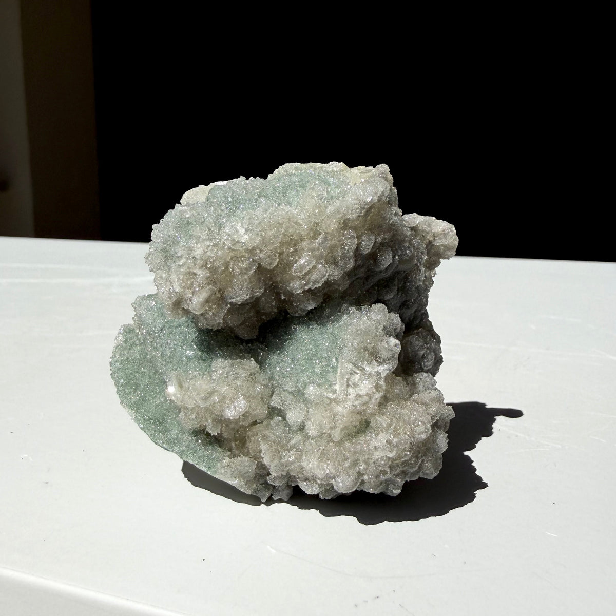 Heulandite, Chalcedony, Celadonite On Feldspar Quartz Cluster
