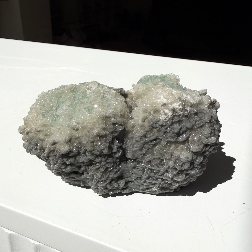 Heulandite, Chalcedony, Celadonite On Feldspar Quartz Cluster