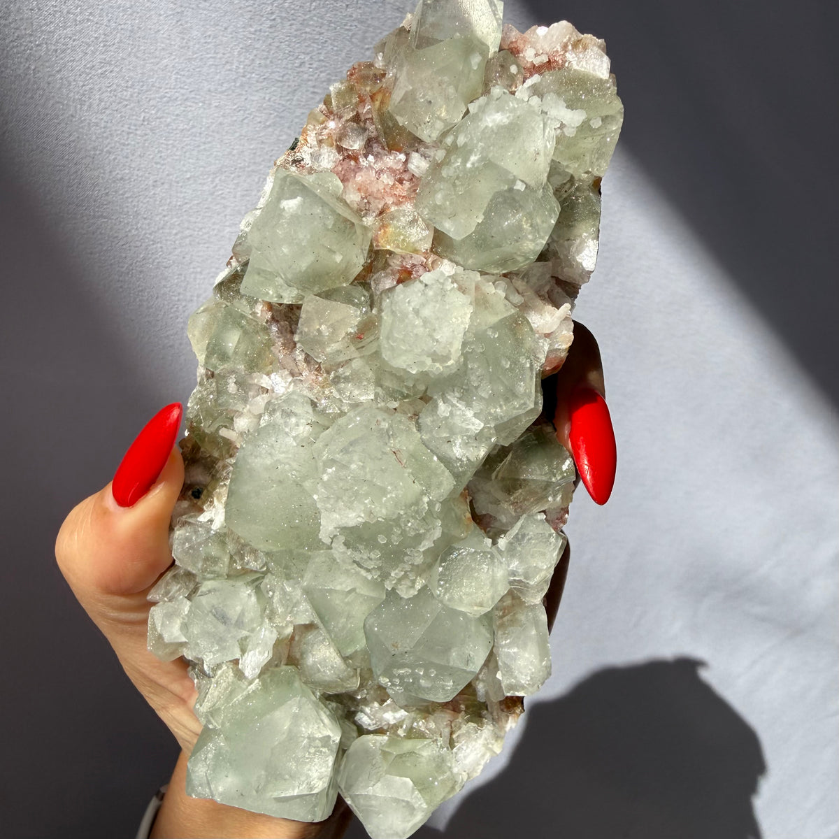 Chalcedony On Green Apophyllite Cluster
