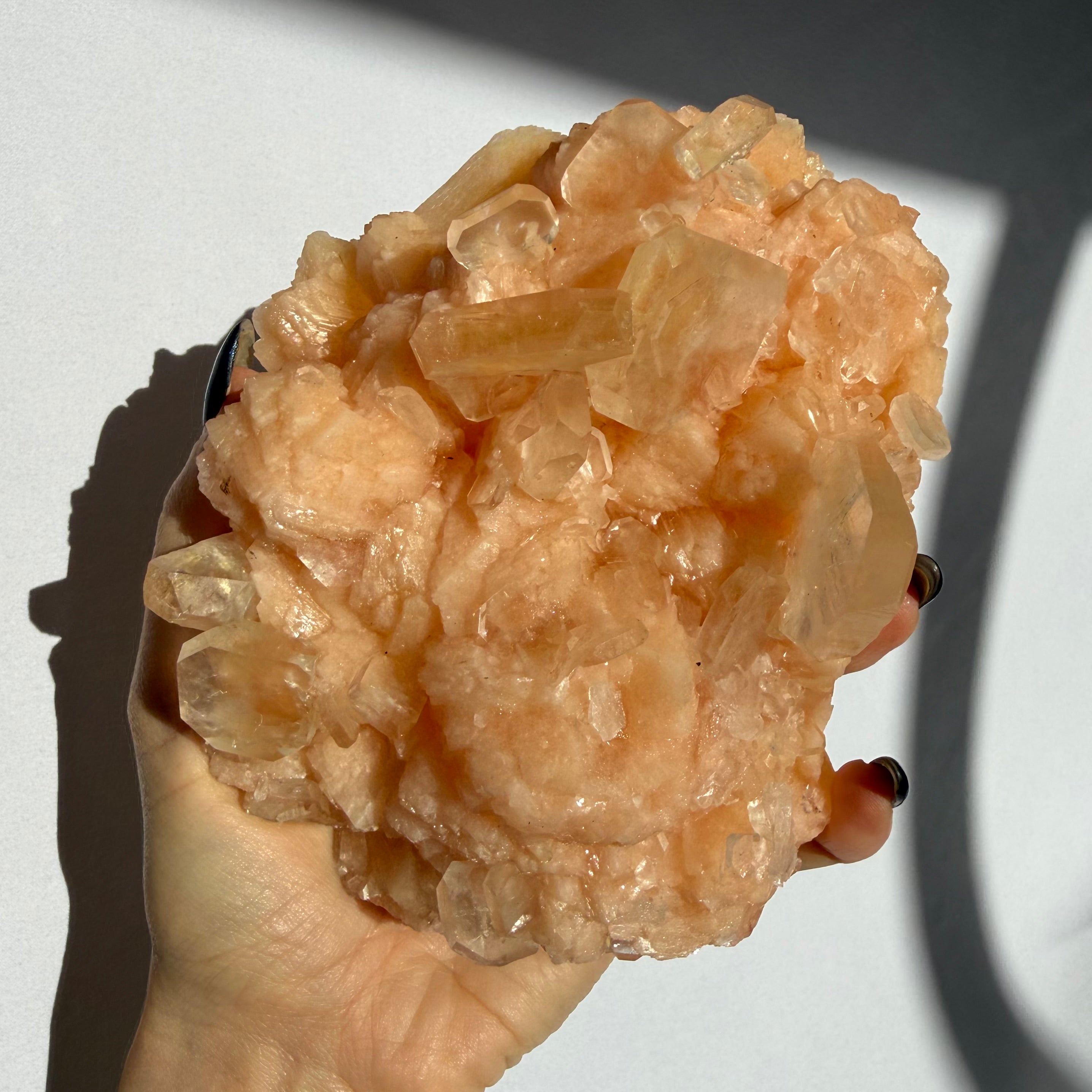 Green Apophyllite On Stilbite Cluster