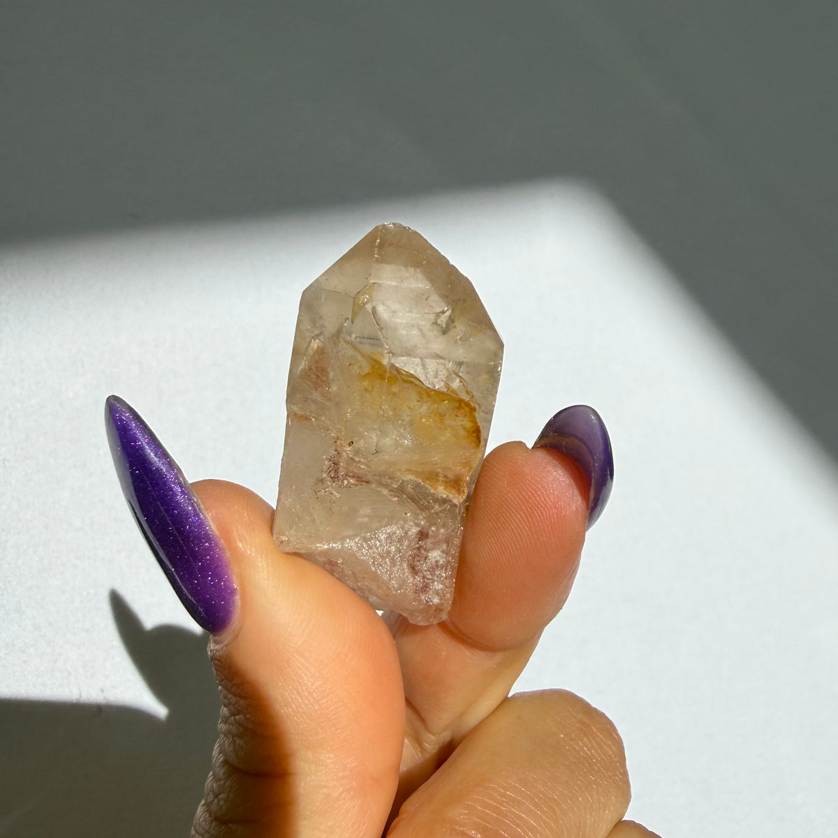 Hematite Quartz Point