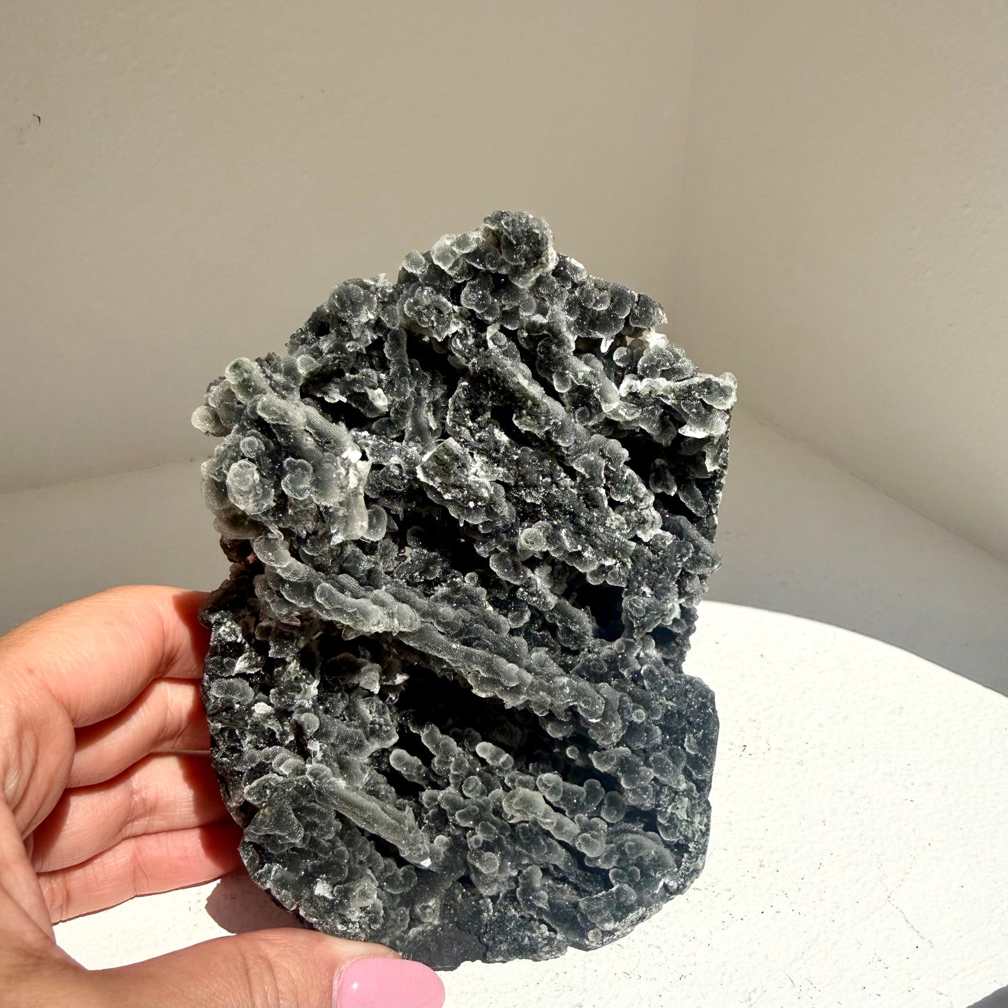 Black Stalactite Chalcedony Freestanding Cluster