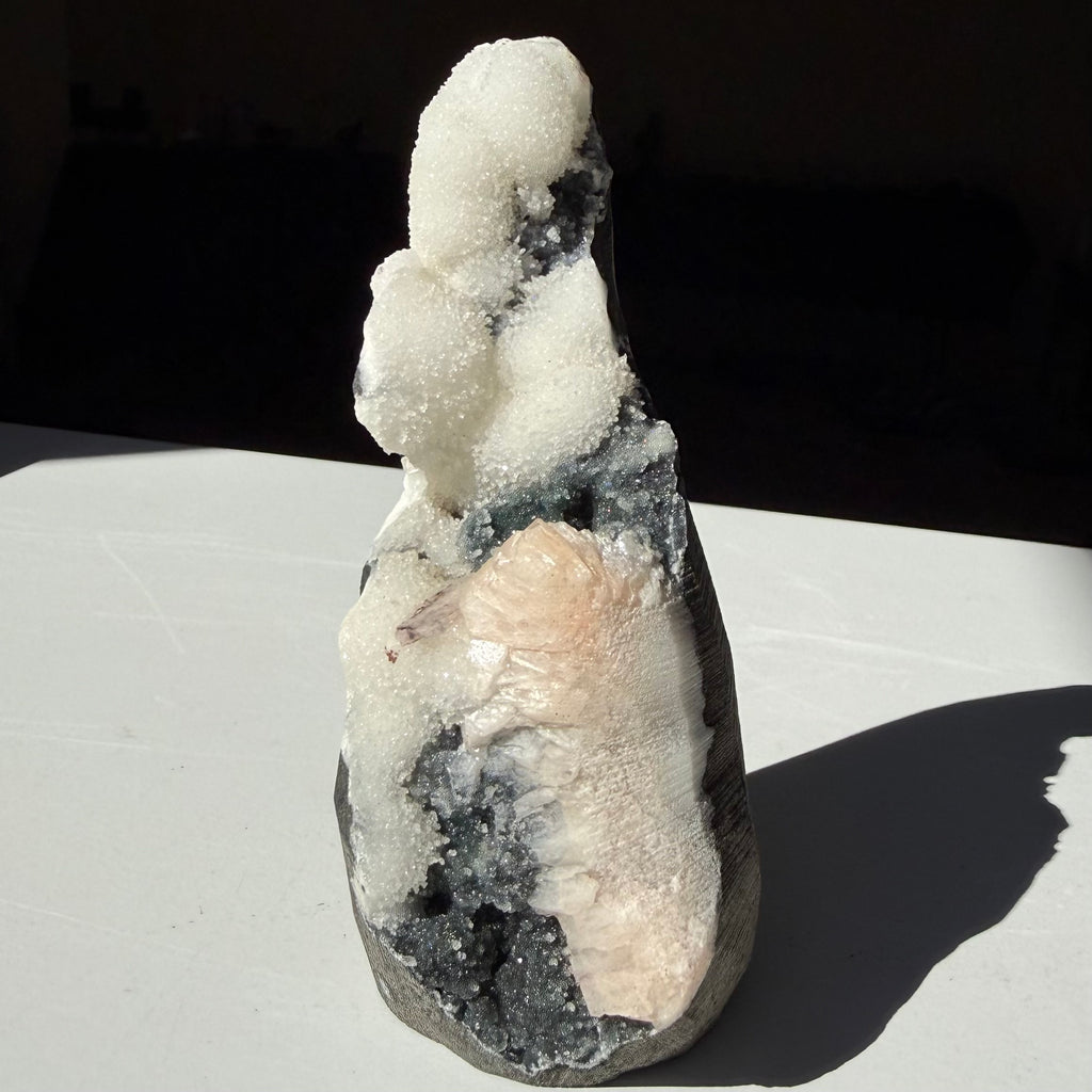 Prehnite & Heulandite On Chalcedony Freeform