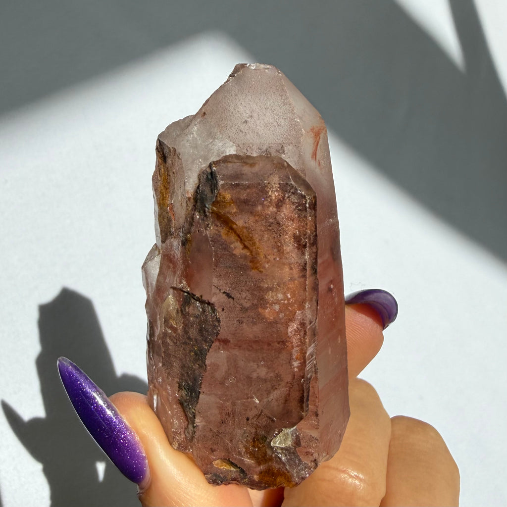 Hematite Phantom Quartz Point