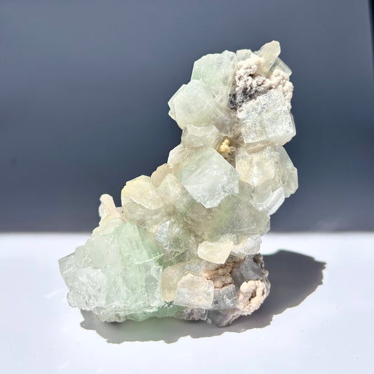 Stilbite On Apophyllite Cluster