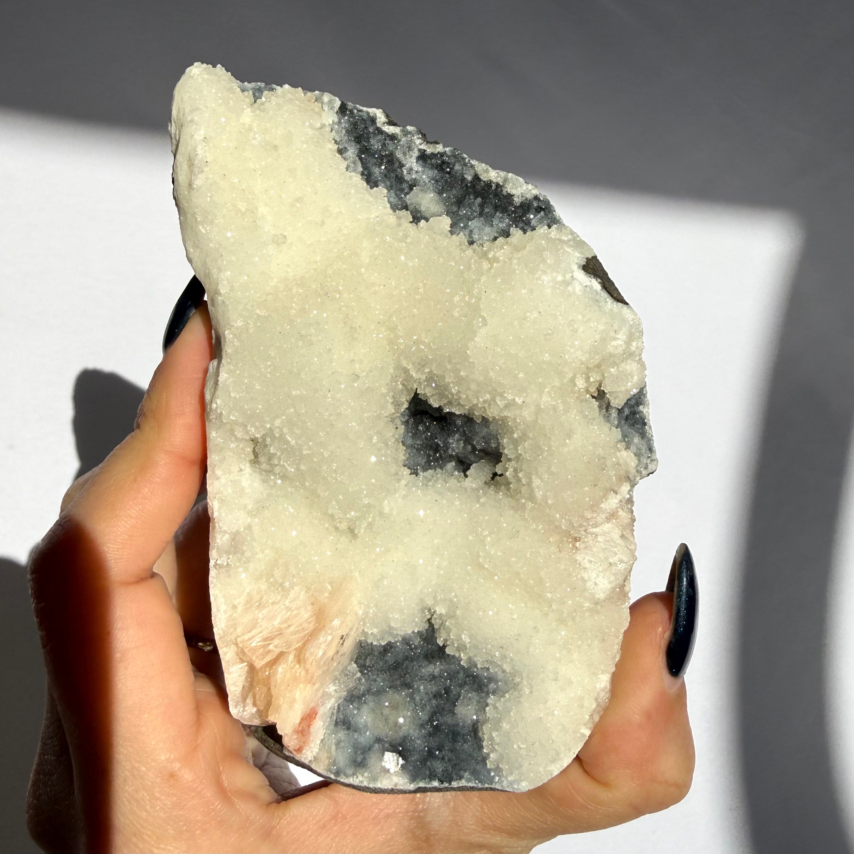 Prehnite & Heulandite On Chalcedony Freeform