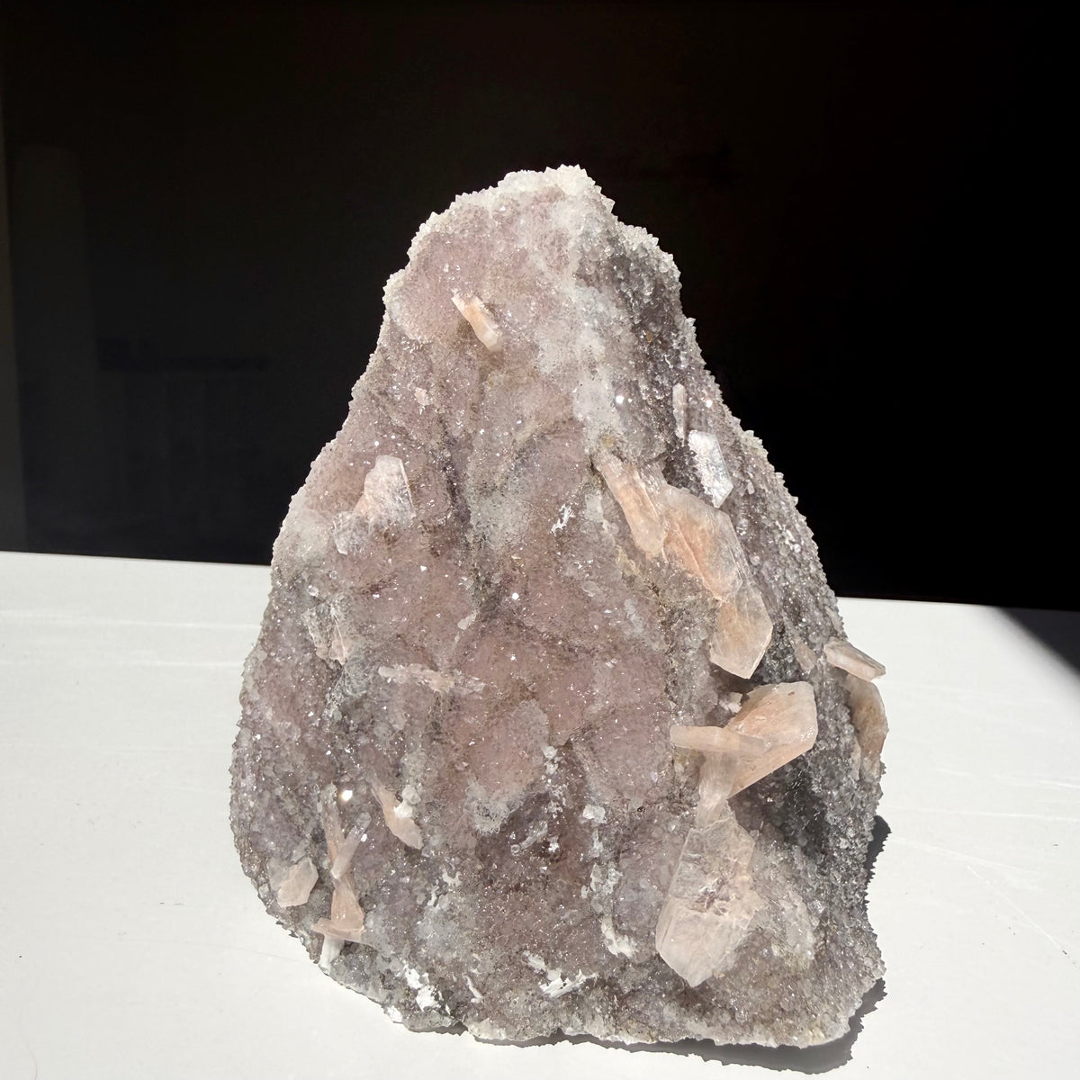 Heulandite On Blush Chalcedony Freeform