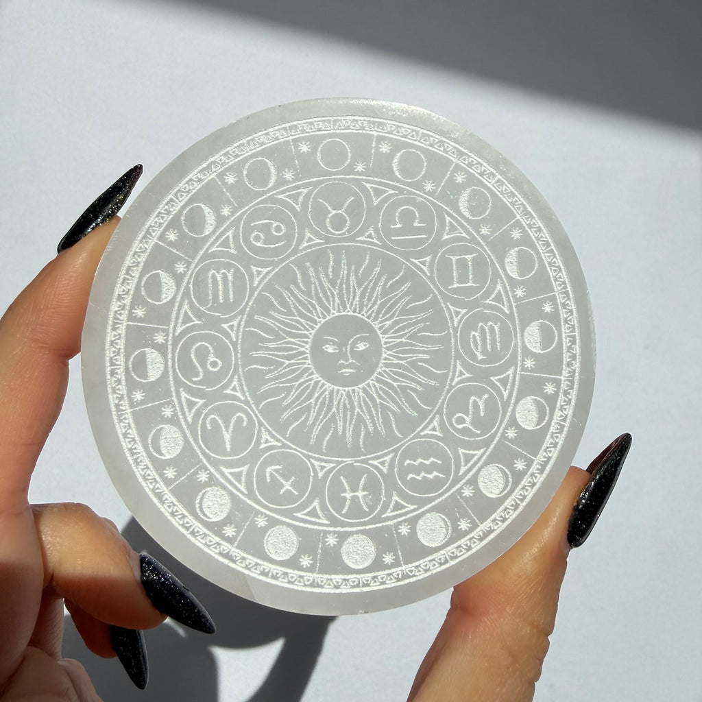 Selenite Zodiac Charging Plate