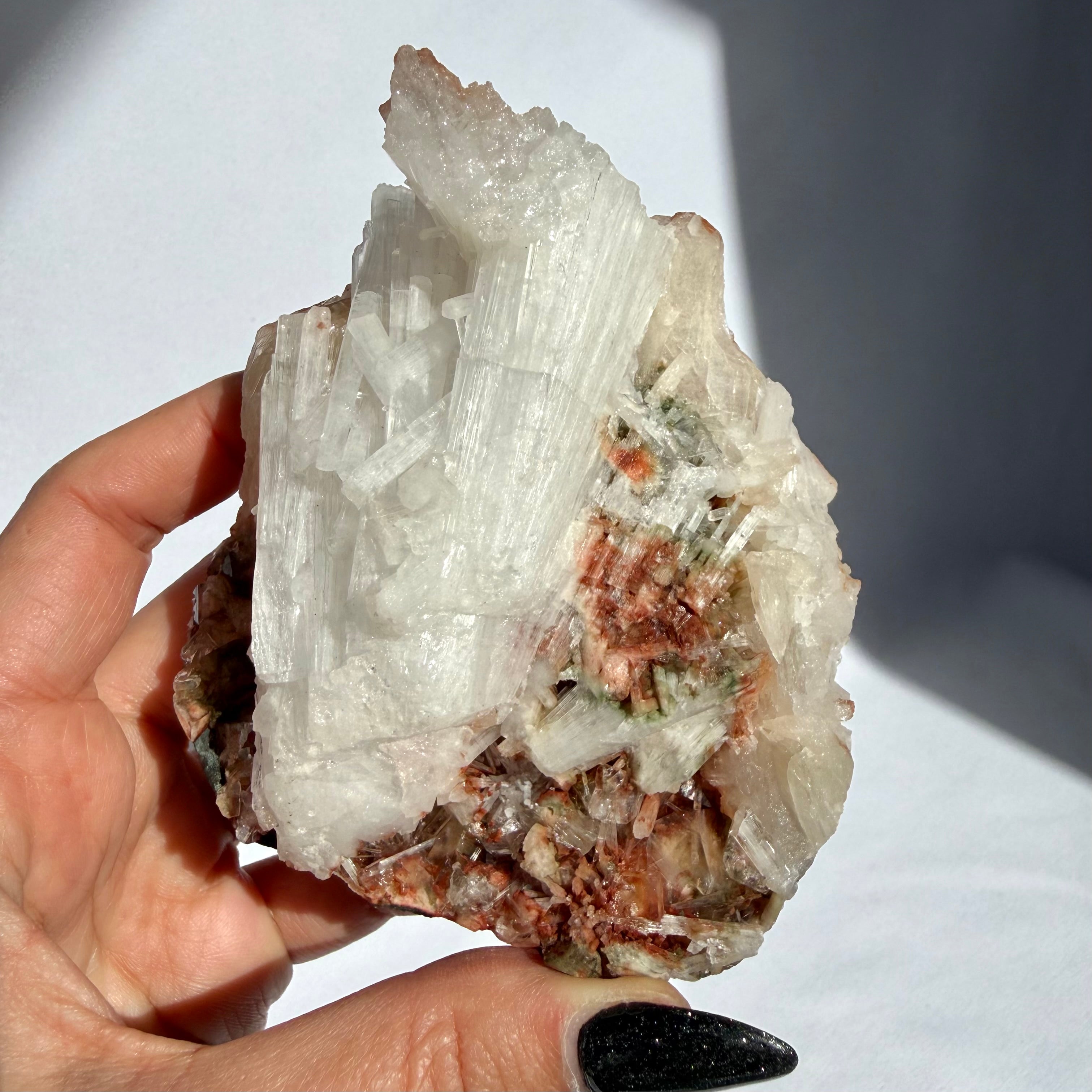 Scolecite On Red Apophyllite Freeform
