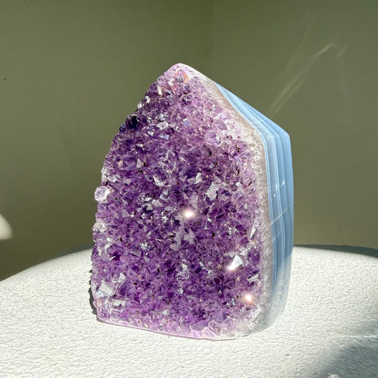 Amethyst, Agate, Cacoxenite Chunky Point