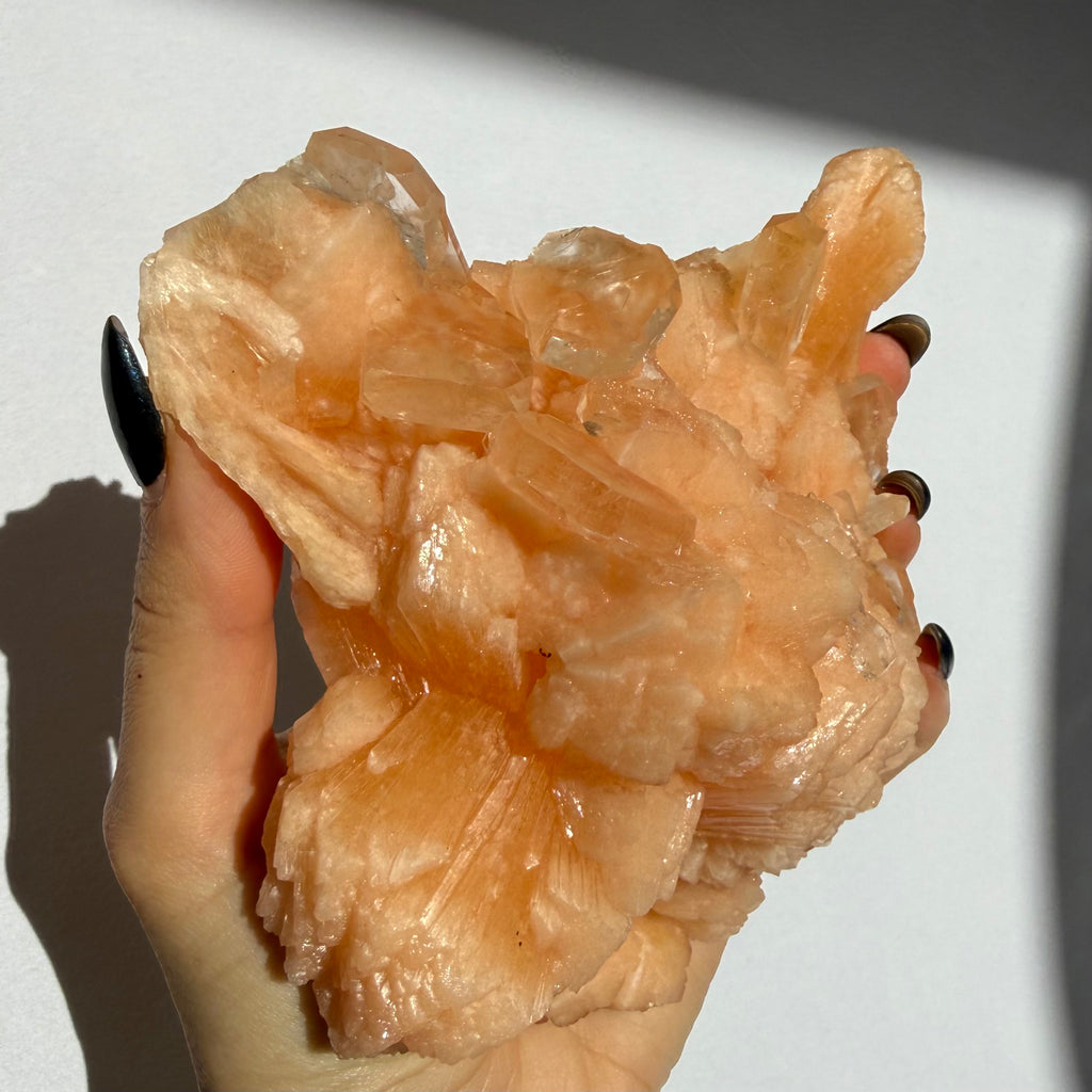 Green Apophyllite On Stilbite Cluster
