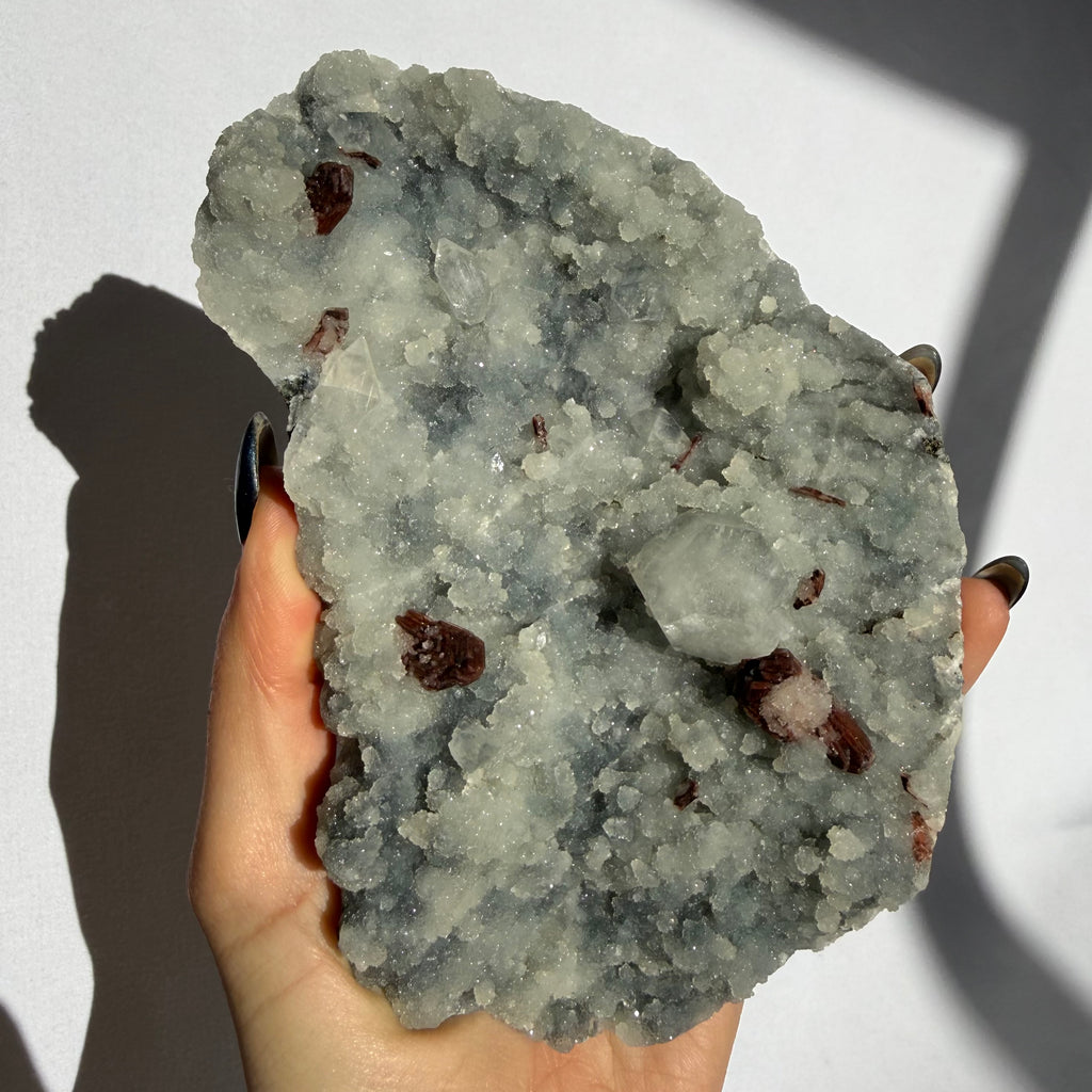 Heulandite & Apophyllite On Blue Chalcedony Cluster