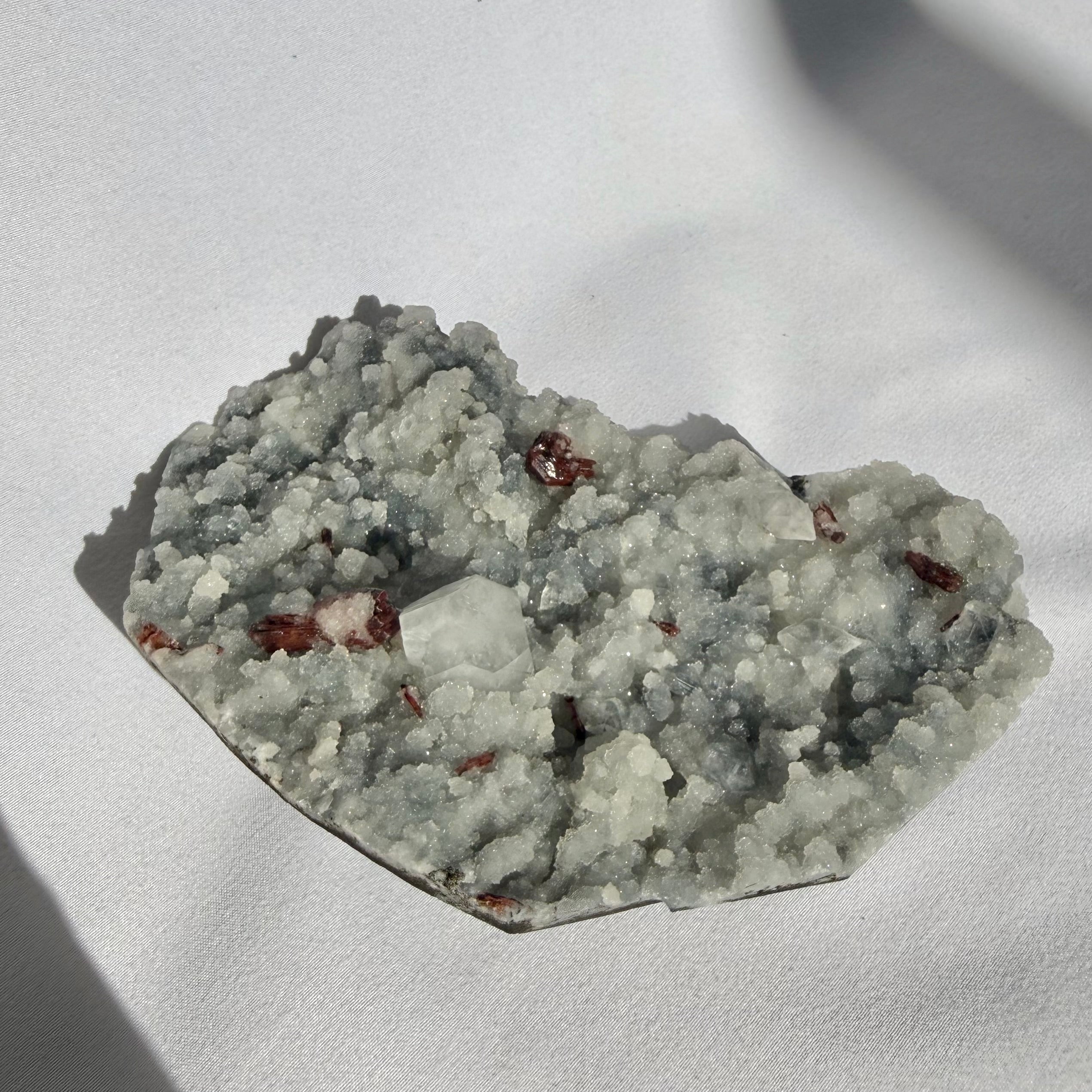 Heulandite & Apophyllite On Blue Chalcedony Cluster