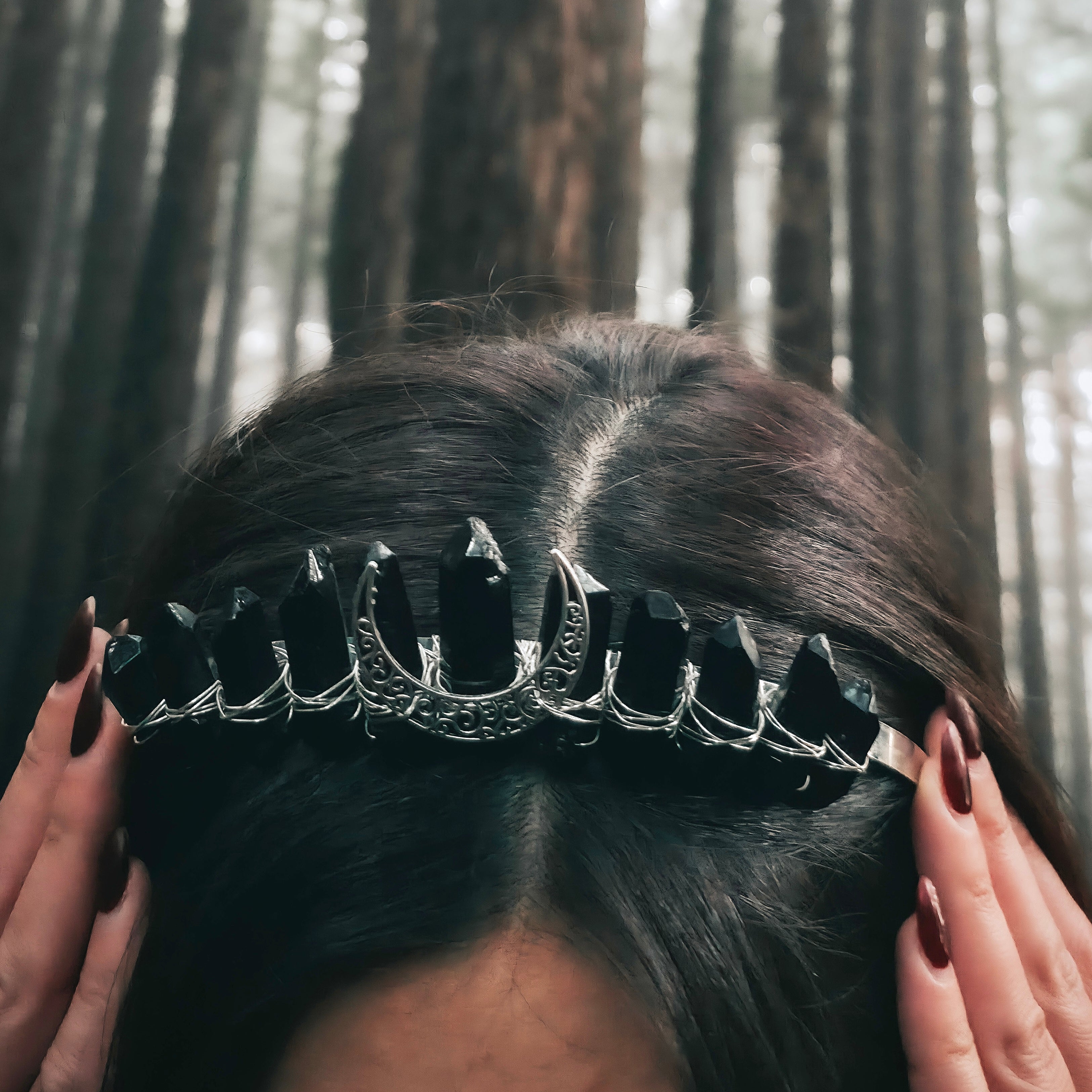 Black Obsidian Crown Headband