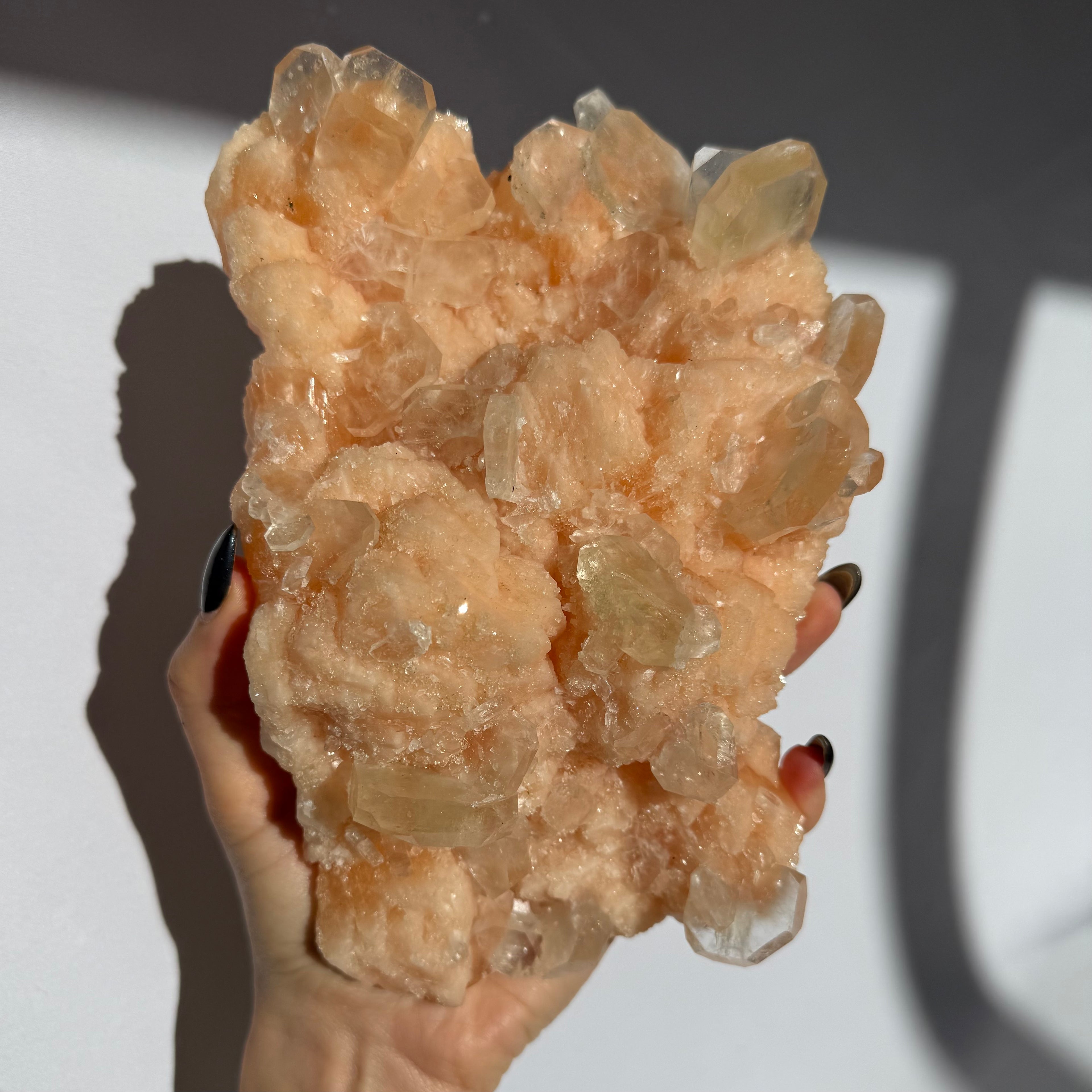 Green Apophyllite On Stilbite Cluster