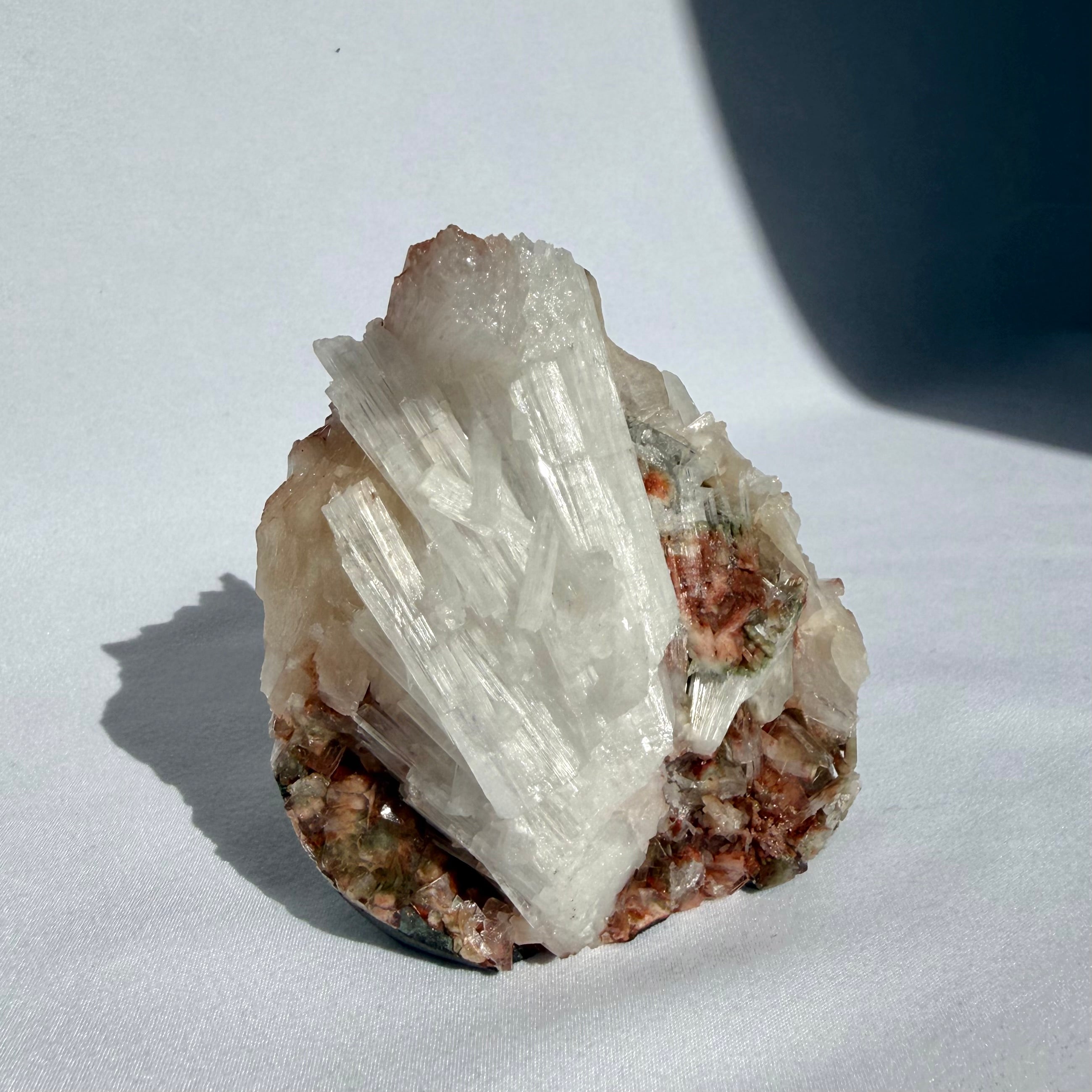 Scolecite On Red Apophyllite Freeform