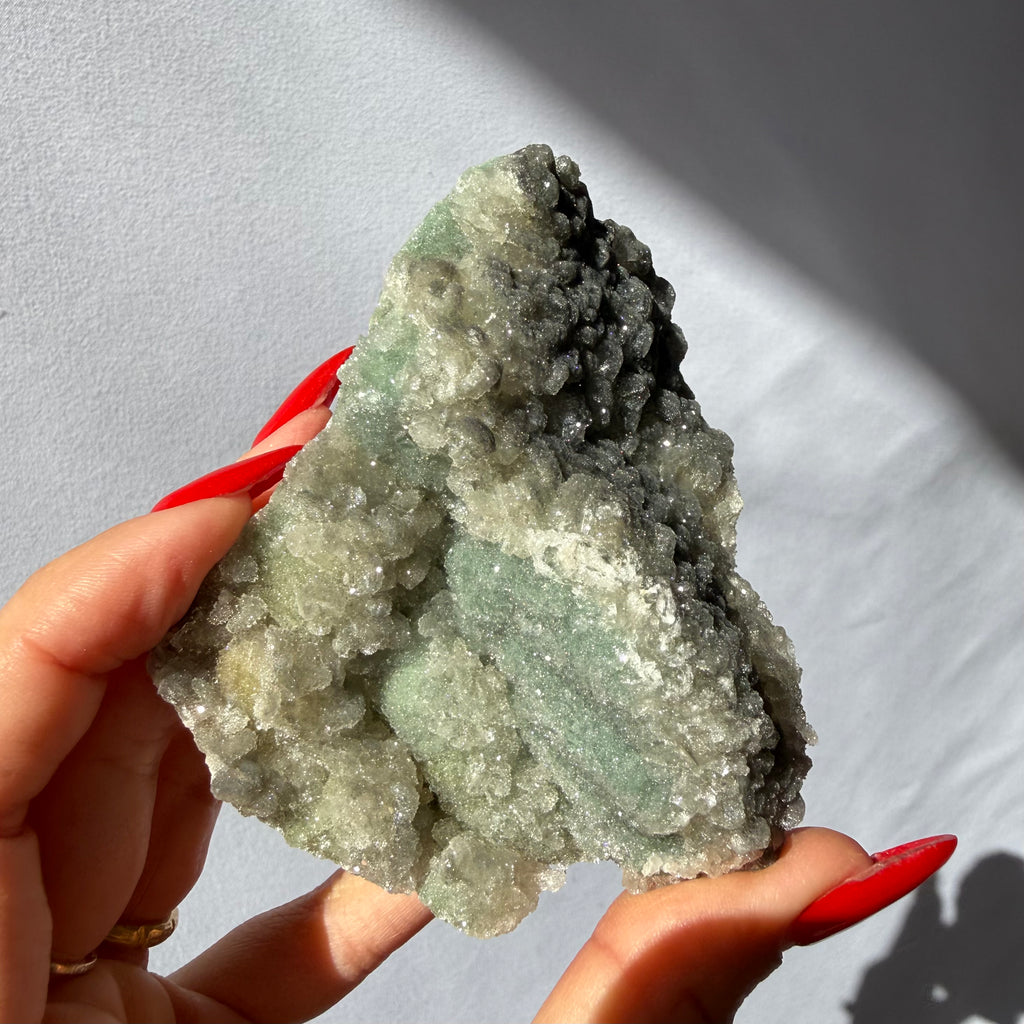 Heulandite, Chalcedony, Celadonite On Feldspar Quartz Cluster