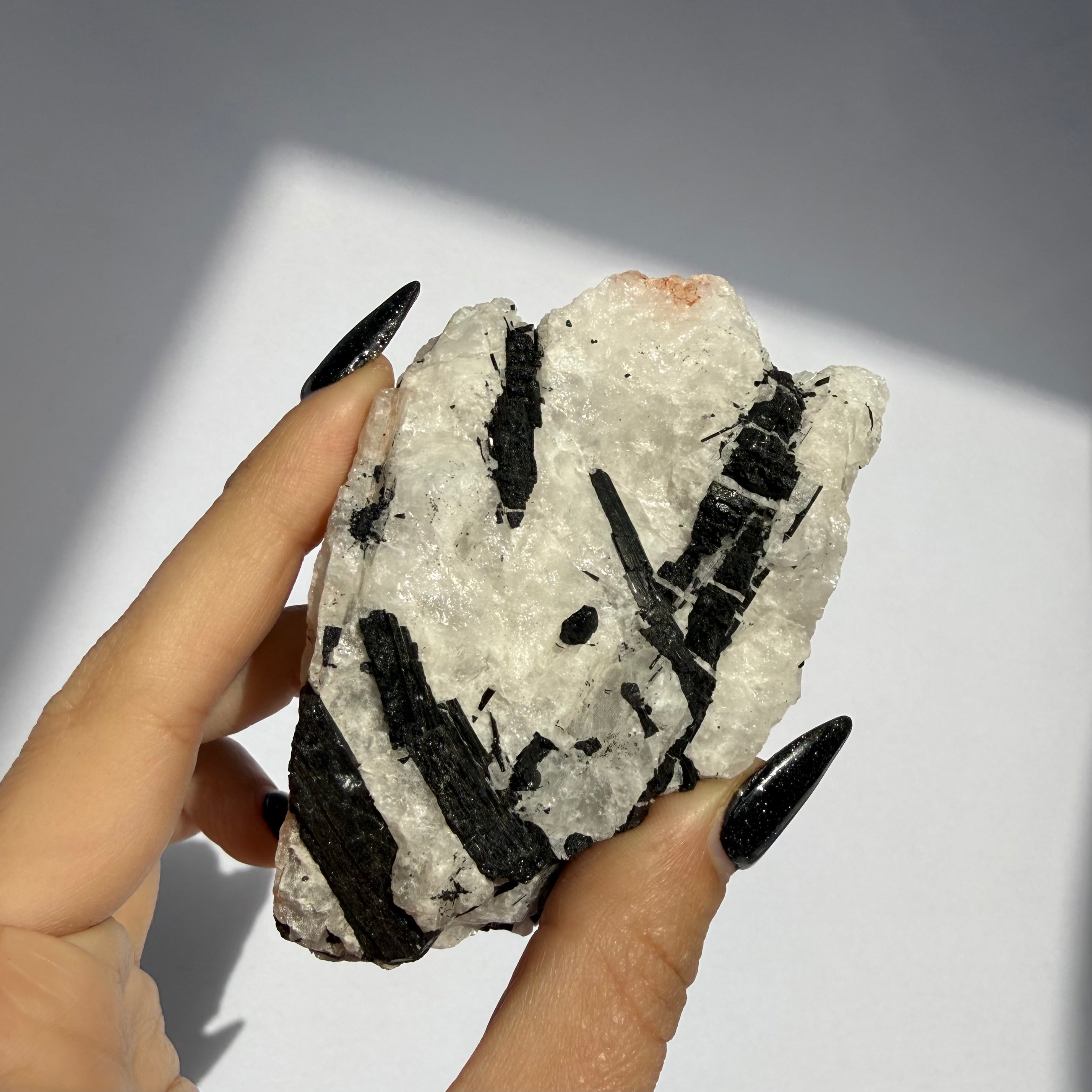 Black Tourmaline In Quartz Rough