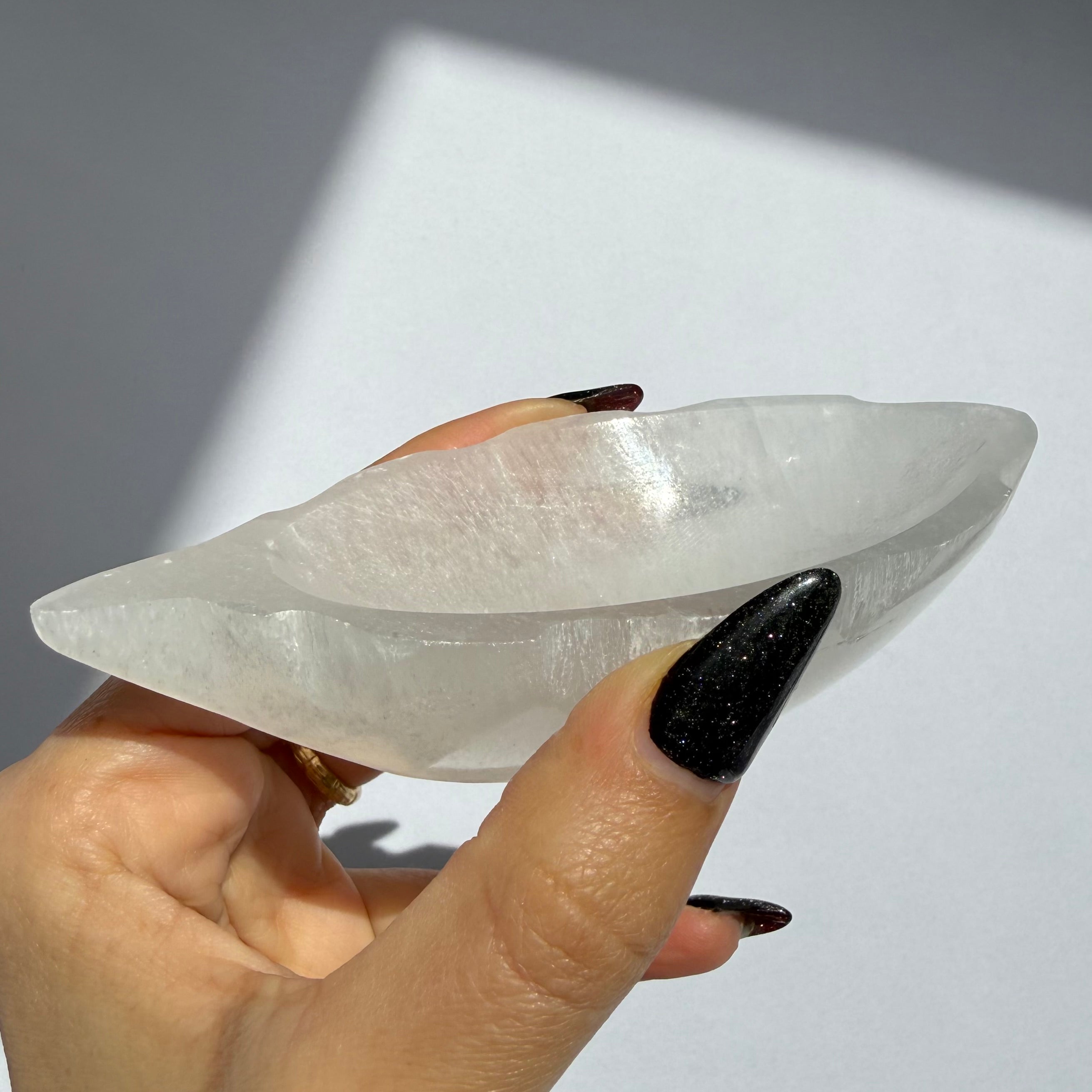 Selenite Leaf Bowl