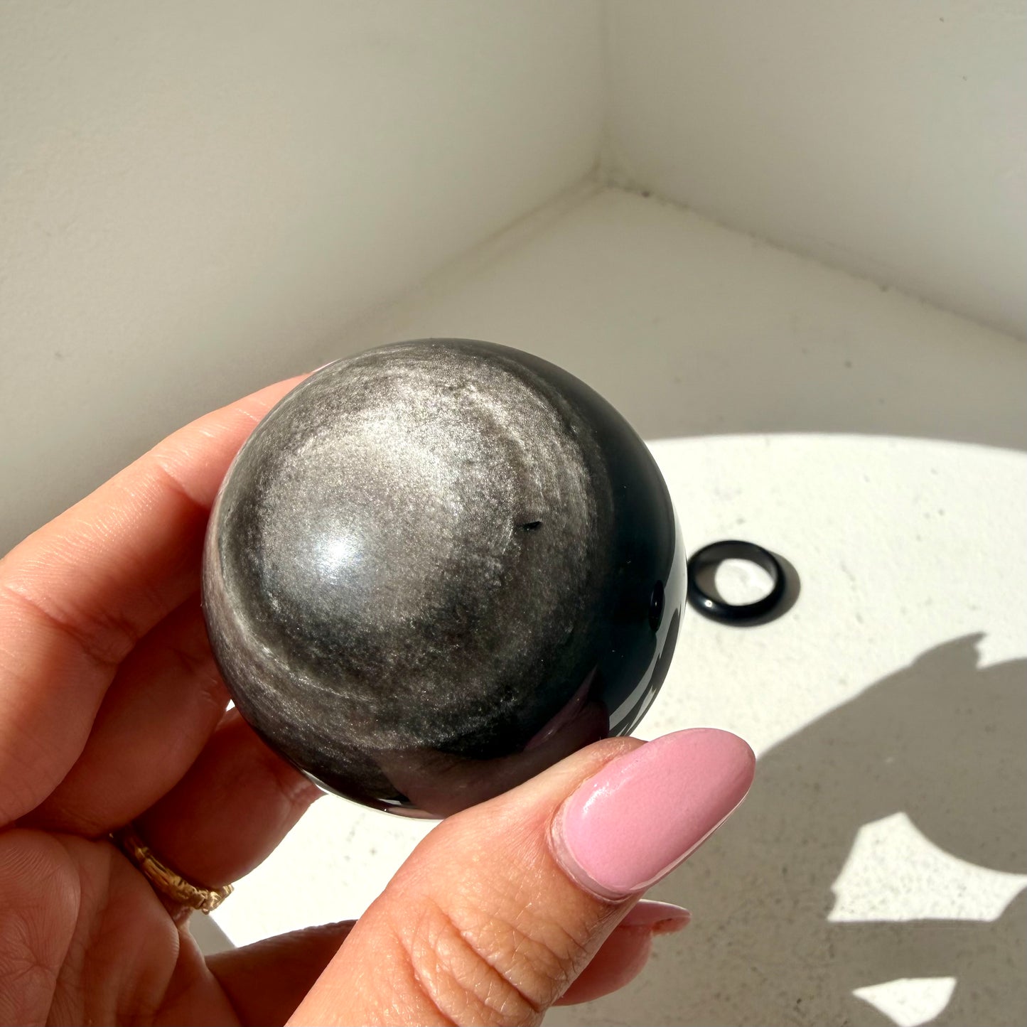 Silver Sheen Obsidian Sphere