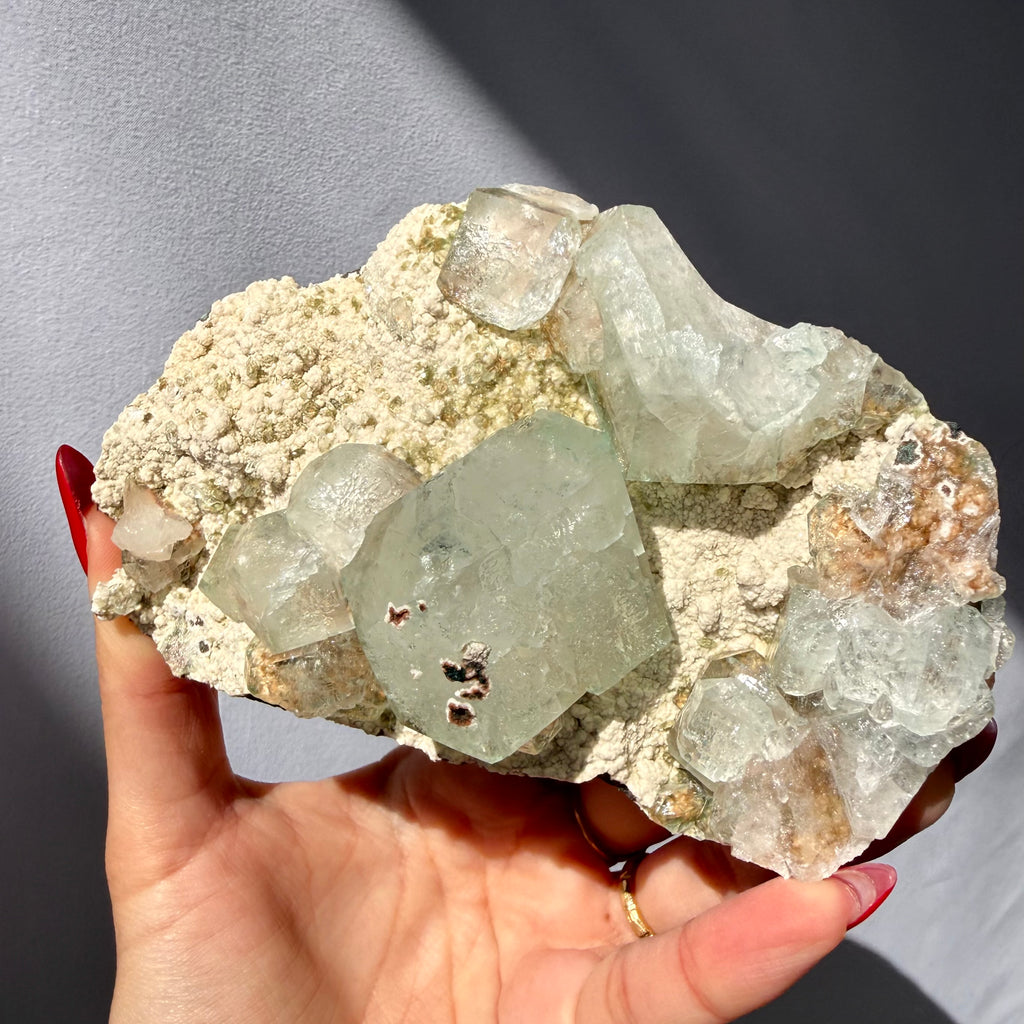 Chalcedony On Green Apophyllite Cluster