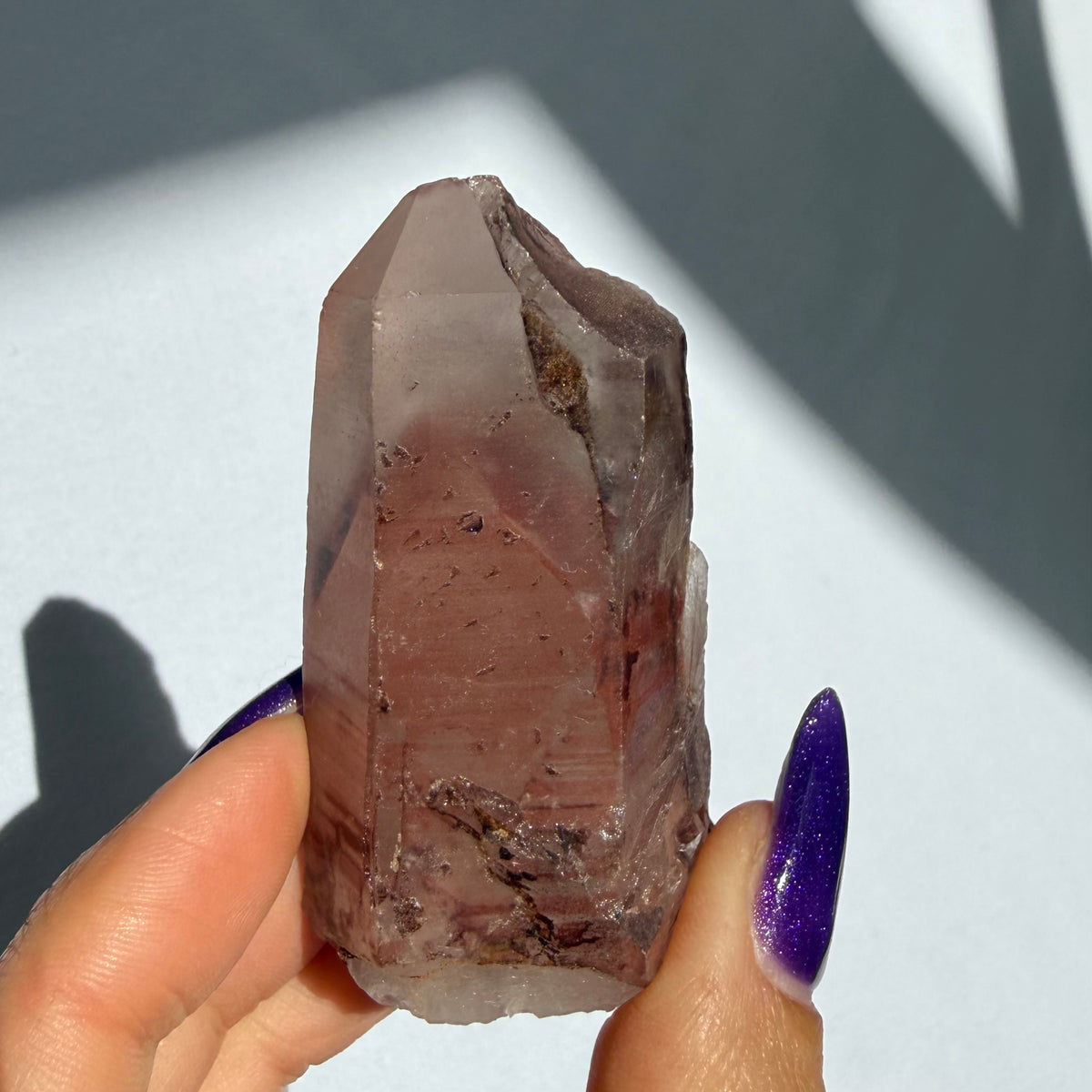 Hematite Phantom Quartz Point