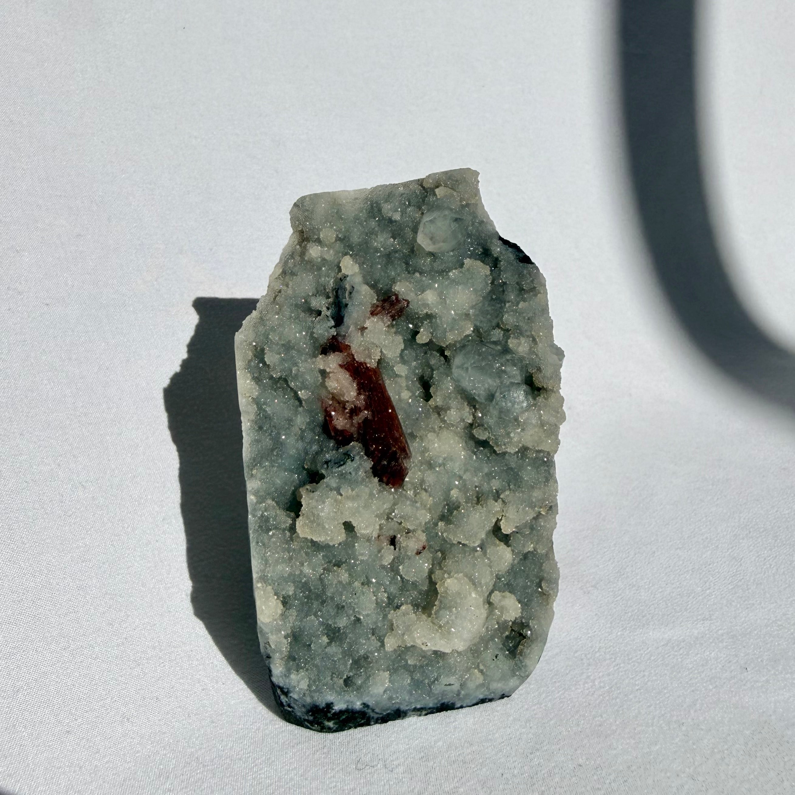 Heulandite & Apophyllite On Blue Chalcedony Freeform