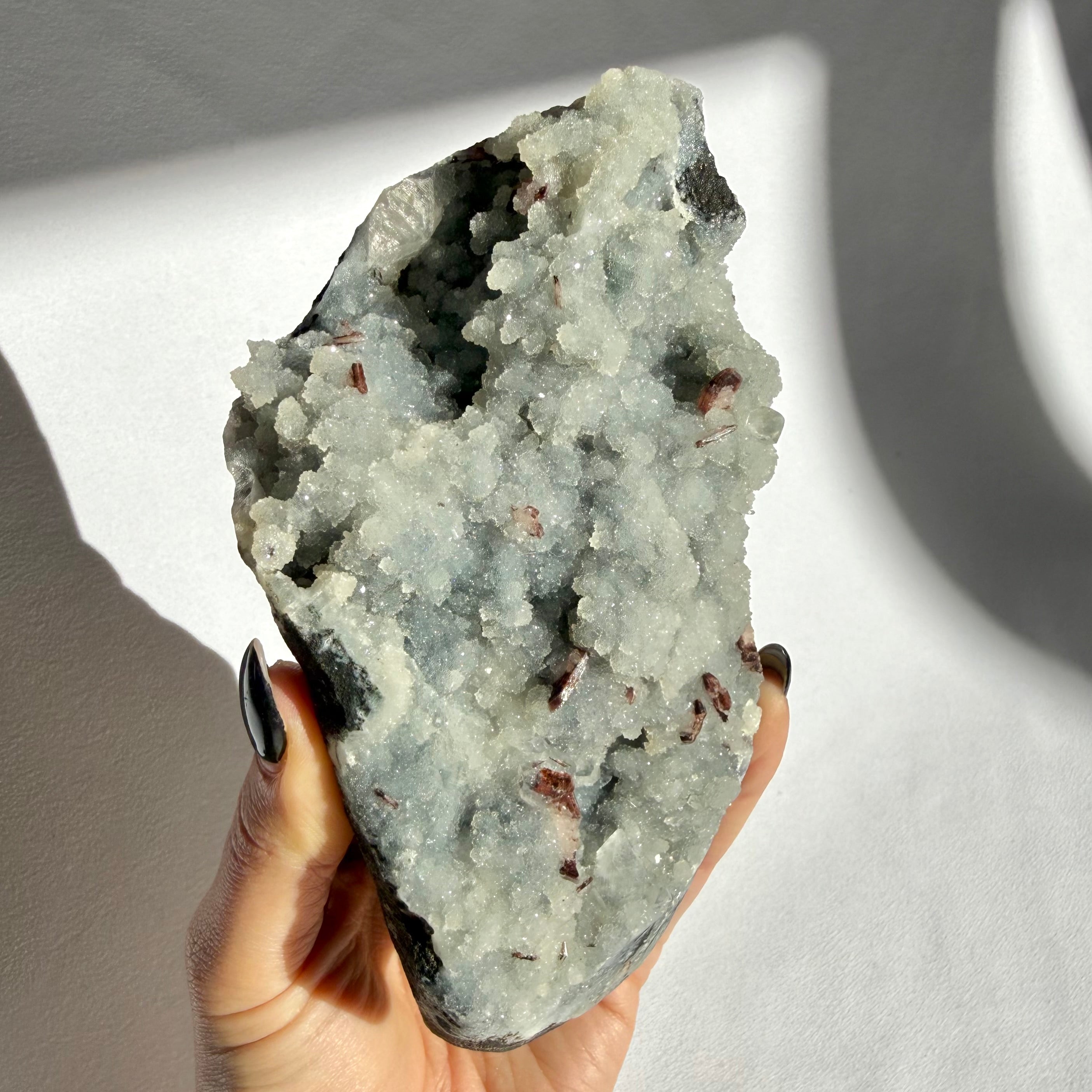 Heulandite On Blue Chalcedony Freeform