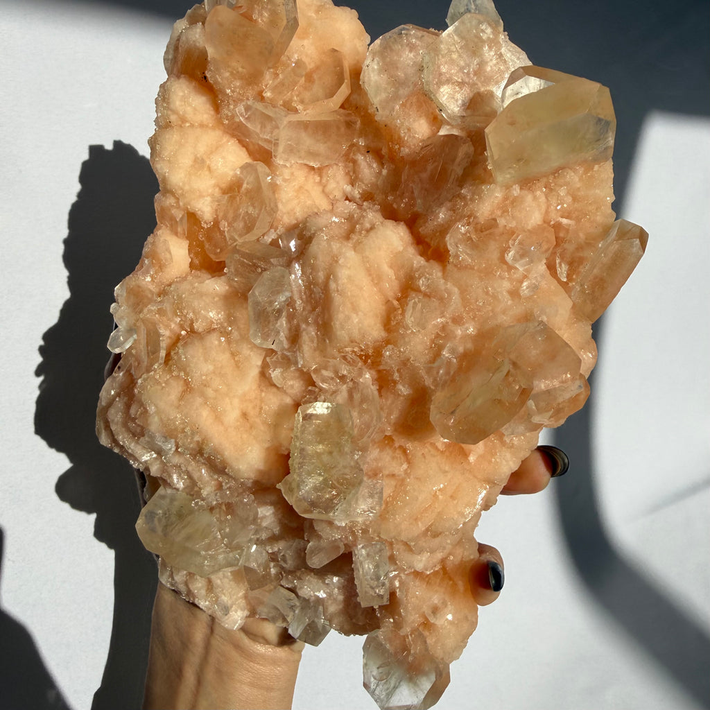 Green Apophyllite On Stilbite Cluster