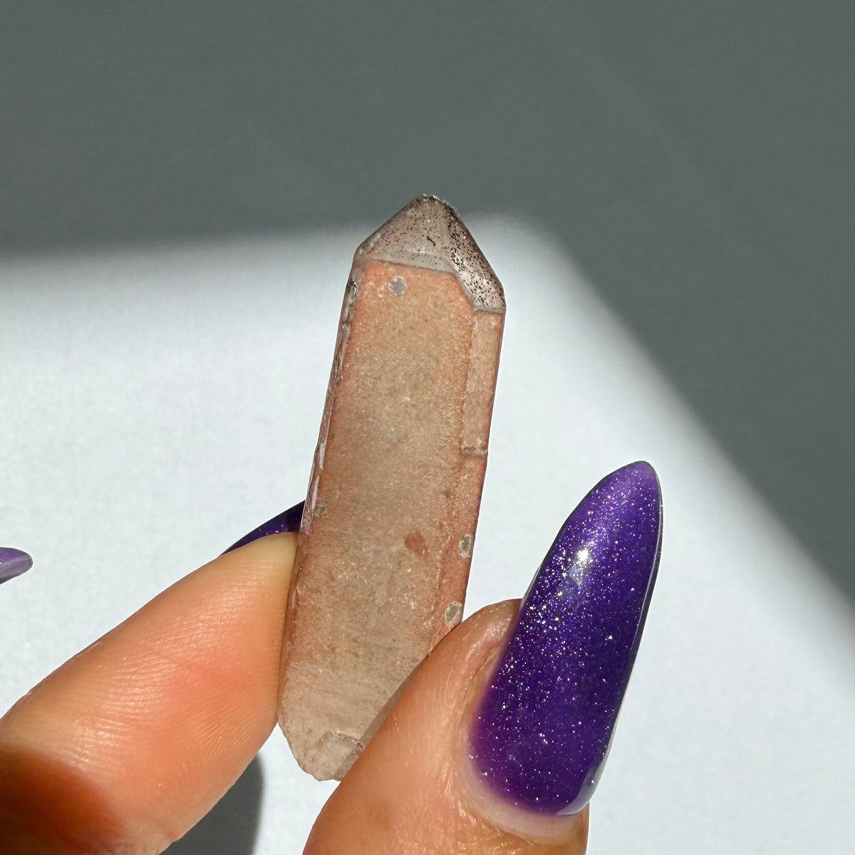 Hematite Quartz Point