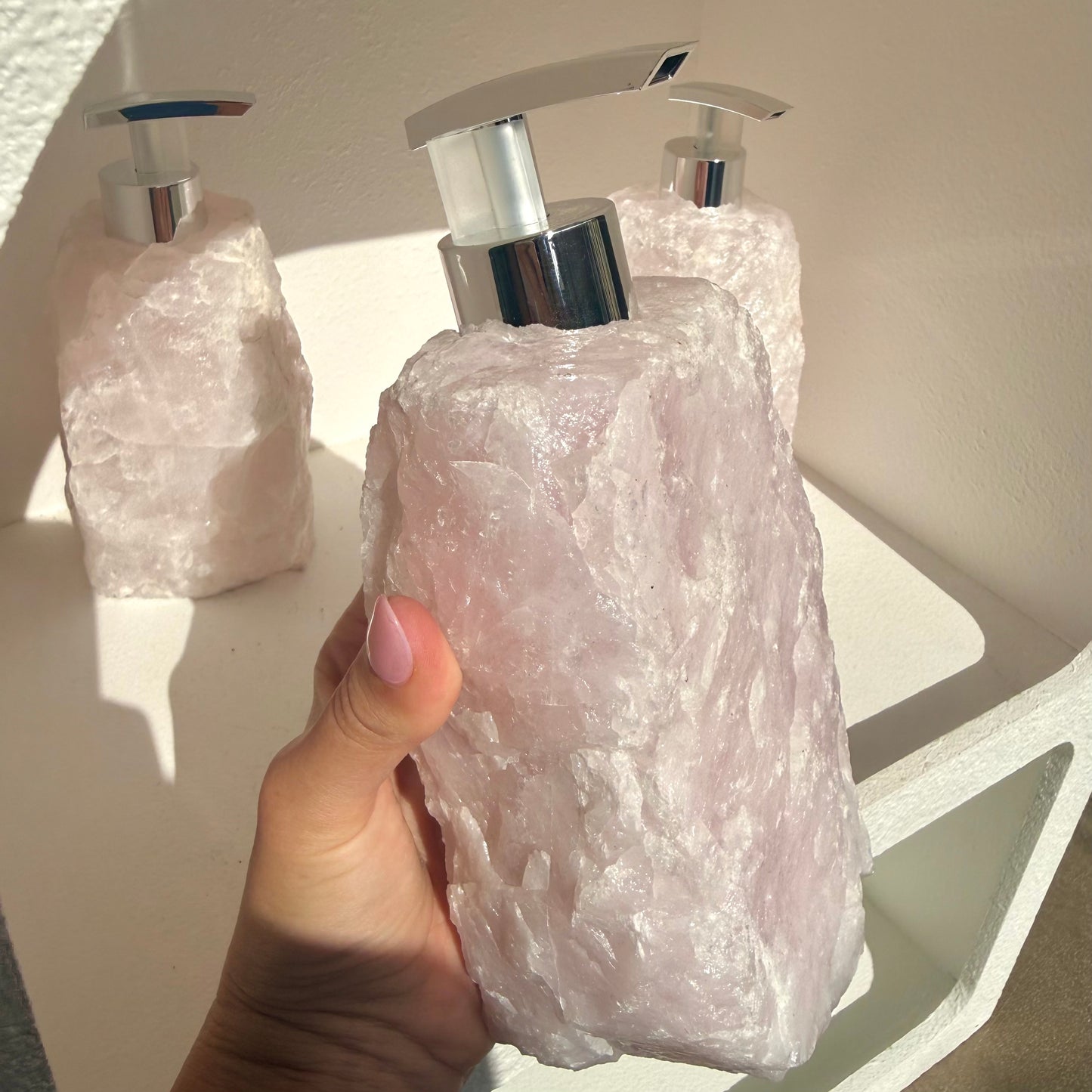 Rose Quartz Soap Dispenser