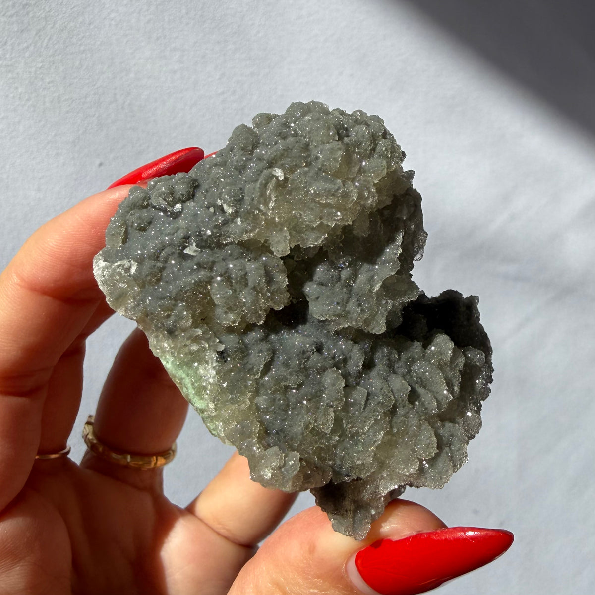 Heulandite, Chalcedony, Celadonite On Feldspar Quartz Cluster