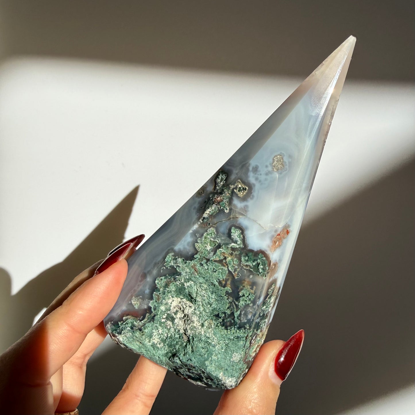 Agate Amethyst Druzy Point Diamond