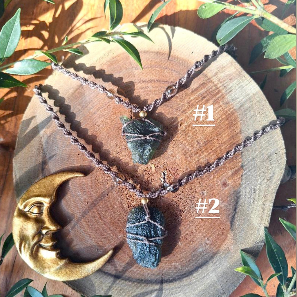 Moldavite & Smoky Quartz Necklace