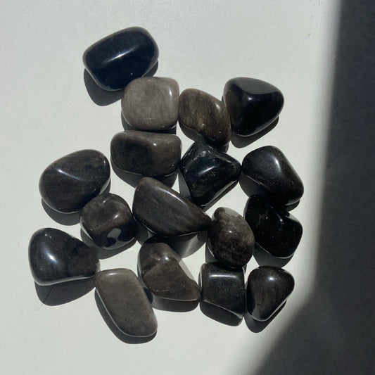 Silver Sheen Obsidian Tumbles